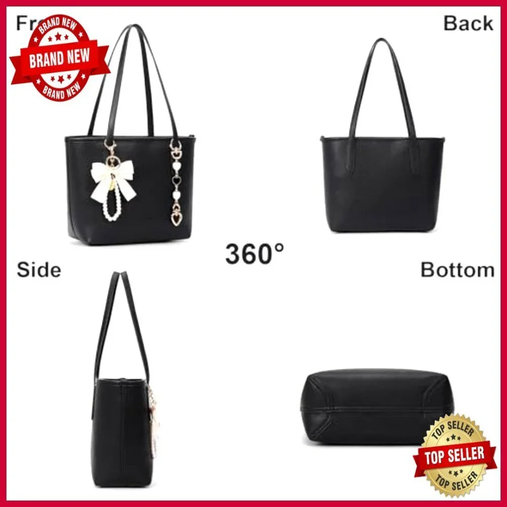 Small Vegan Leather Tote Bag Hobo Shoulder Bag Work College Purse